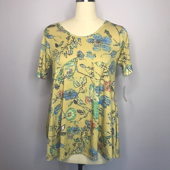 LuLaRoe Yellow Floral Perfect T- XS- NWT - Picture 1 of 6